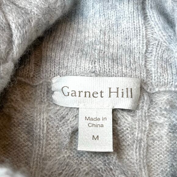 Garnet Hill Cashmere Cable Knit Turtleneck Sweater Gray Size Medium - Picture 5 of 9